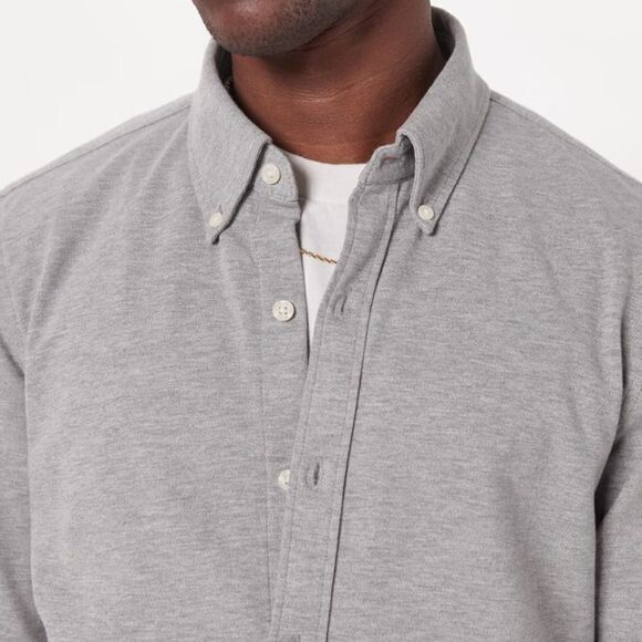 Abercrombie & Fitch Long-Sleeve Knit Performance Button-Up Shirt Thermal XL - Picture 14 of 14